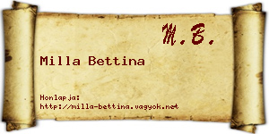 Milla Bettina névjegykártya
