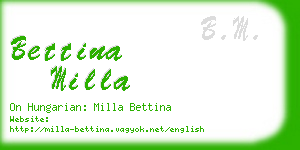 bettina milla business card